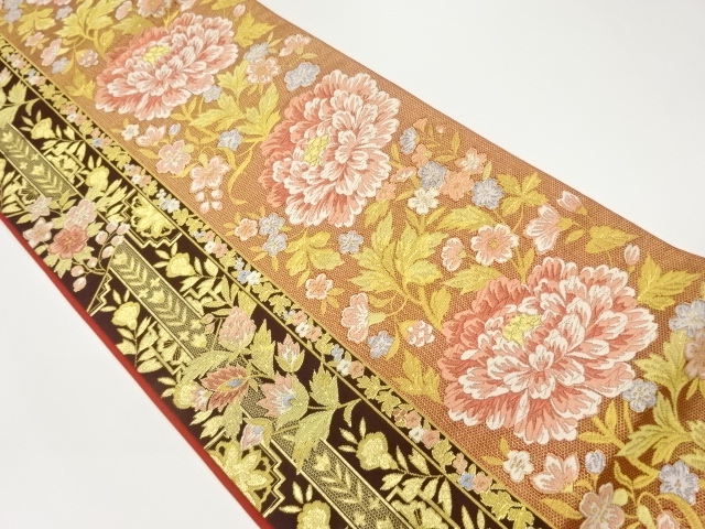 JAPANESE FUKURO OBI / WOVEN FLOWERS